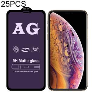 For iPhone XS Max 25pcs AG Matte Anti Blue Light Full Cover Tempered Glass Film