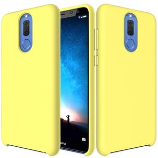 Solid Color Liquid Silicone Dropproof Protective Case for Huawei Mate 10 Lite(Yellow)