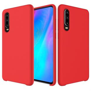 Solid Color Liquid Silicone Dropproof Protective Case for Huawei P30(Red)
