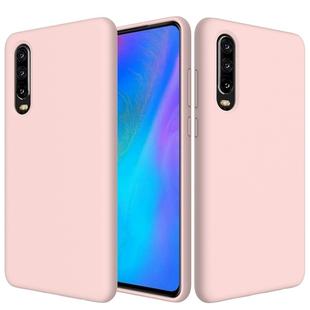 Solid Color Liquid Silicone Dropproof Protective Case for Huawei P30(Pink)