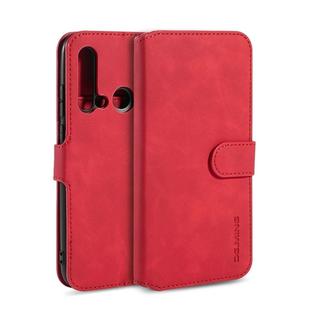 DG.MING Retro Oil Side Horizontal Flip Case with Holder & Card Slots & Wallet for Huawei P20 Lite 2019 / Nova 5i(Red)