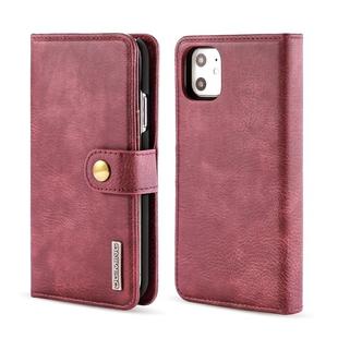 For iPhone 11 DG.MING Crazy Horse Texture Flip Detachable Magnetic Leather Case with Holder & Card Slots & Wallet (Red)