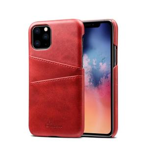 Suteni Calf Texture Back Cover Protective Case with Card Slots for iPhone 11(Red)