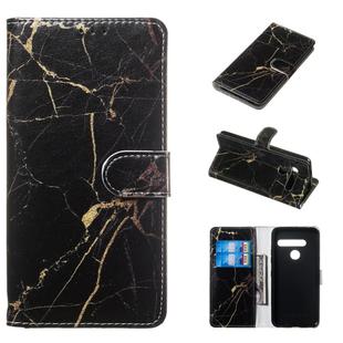 Colored Drawing Marble Pattern Horizontal Flip PU Leather Case with Holder & Card Slots & Wallet For LG G8 ThinQ / G8(Black Gold)