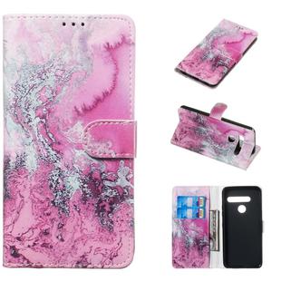 Colored Drawing Marble Pattern Horizontal Flip PU Leather Case with Holder & Card Slots & Wallet For LG G8 ThinQ / G8(Seawater)