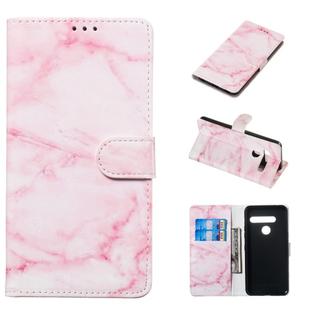 Colored Drawing Marble Pattern Horizontal Flip PU Leather Case with Holder & Card Slots & Wallet For LG G8 ThinQ / G8(Pink)