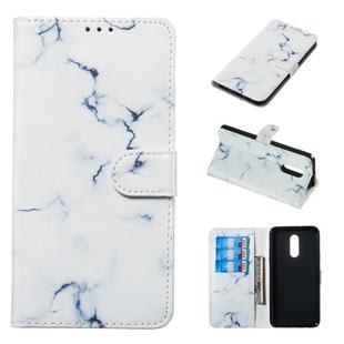 Colored Drawing Marble Pattern Horizontal Flip PU Leather Case with Holder & Card Slots & Wallet For LG Stylo 5(White)