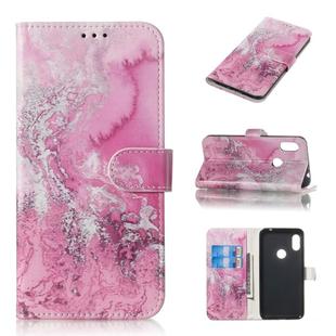 Colored Drawing Marble Pattern Horizontal Flip PU Leather Case with Holder & Card Slots & Wallet For Xiaomi Redmi Note 6 Pro(Seawater)