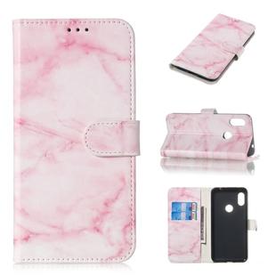 Colored Drawing Marble Pattern Horizontal Flip PU Leather Case with Holder & Card Slots & Wallet For Xiaomi Redmi Note 6 Pro(Pink)