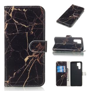 Colored Drawing Marble Pattern Horizontal Flip PU Leather Case with Holder & Card Slots & Wallet For Huawei P30 Pro(Black Gold)