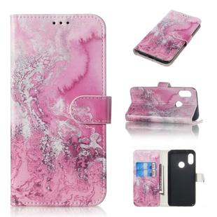 Colored Drawing Marble Pattern Horizontal Flip PU Leather Case with Holder & Card Slots & Wallet For Xiaomi Redmi 6 Pro / Mi A2 Lite(Seawater)