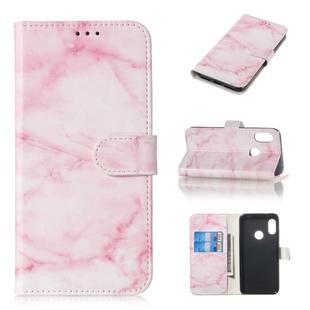 Colored Drawing Marble Pattern Horizontal Flip PU Leather Case with Holder & Card Slots & Wallet For Xiaomi Redmi 6 Pro / Mi A2 Lite(Pink)