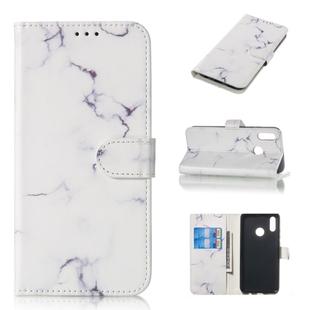 Colored Drawing Marble Pattern Horizontal Flip PU Leather Case with Holder & Card Slots & Wallet For Huawei Honor 10 Lite(White)