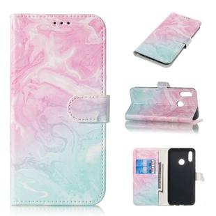 Colored Drawing Marble Pattern Horizontal Flip PU Leather Case with Holder & Card Slots & Wallet For Huawei Honor 10 Lite(Pink Green)