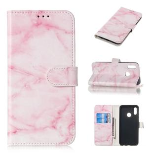 Colored Drawing Marble Pattern Horizontal Flip PU Leather Case with Holder & Card Slots & Wallet For Huawei Honor 10 Lite(Pink)