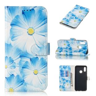 Colored Drawing Marble Pattern Horizontal Flip PU Leather Case with Holder & Card Slots & Wallet For Huawei Honor 10 Lite(Orchid)
