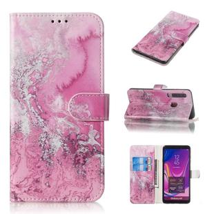 Colored Drawing Marble Pattern Horizontal Flip PU Leather Case with Holder & Card Slots & Wallet For Galaxy A9 (2018)(Seawater)