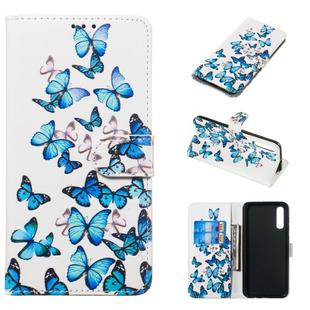 Colored Drawing Marble Pattern Horizontal Flip PU Leather Case with Holder & Card Slots & Wallet For Galaxy A50(Little Butterflies)