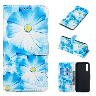 Colored Drawing Marble Pattern Horizontal Flip PU Leather Case with Holder & Card Slots & Wallet For Galaxy A50(Orchid)