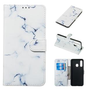 Colored Drawing Marble Pattern Horizontal Flip PU Leather Case with Holder & Card Slots & Wallet For Galaxy A60 / M40(White)