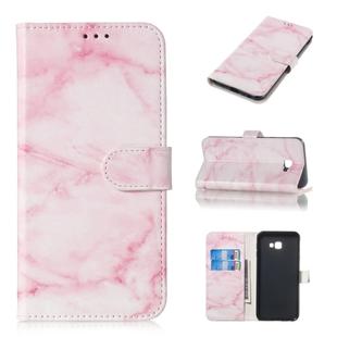 Colored Drawing Marble Pattern Horizontal Flip PU Leather Case with Holder & Card Slots & Wallet For Galaxy J4+(Pink)