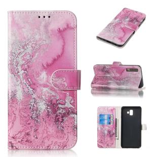 Colored Drawing Marble Pattern Horizontal Flip PU Leather Case with Holder & Card Slots & Wallet For Galaxy J6+(Seawater)