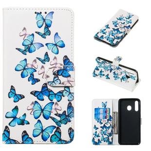 Colored Drawing Marble Pattern Horizontal Flip PU Leather Case with Holder & Card Slots & Wallet For Galaxy M30(Little Butterflies)