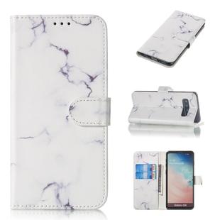 Colored Drawing Marble Pattern Horizontal Flip PU Leather Case with Holder & Card Slots & Wallet For Galaxy S10(White)