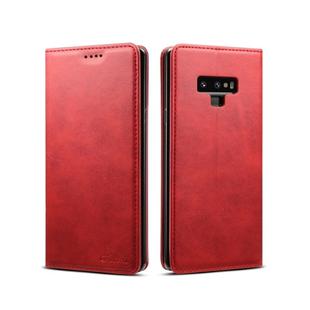 Suteni Calf Texture Horizontal Flip Leather Case with Holder & Card Slots & Wallet for Galaxy Note 9(Red)