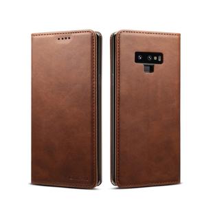 Suteni Calf Texture Horizontal Flip Leather Case with Holder & Card Slots & Wallet for Galaxy Note 9(Brown)
