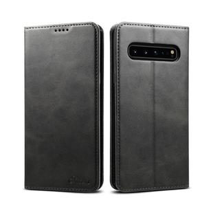 Suteni Calf Texture Horizontal Flip Leather Case with Holder & Card Slots & Wallet for Galaxy S10 5G(Black)
