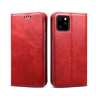 Suteni Calf Texture Horizontal Flip Leather Case with Holder & Card Slots & Wallet for iPhone 11 Pro Max(Red)