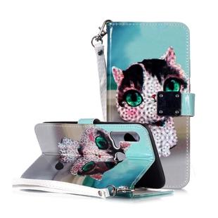 Magic 3D Bright Coloured Drawing Pattern Horizontal Flip PU Leather Case with Holder & Card Slots & Wallet & Photo Frame for Huawei P20 Lite(Cute Cat)