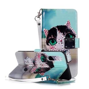 Magic 3D Bright Coloured Drawing Pattern Horizontal Flip PU Leather Case with Holder & Card Slots & Wallet & Photo Frame for Huawei P30(Cute Cat)
