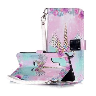 Magic 3D Bright Coloured Drawing Pattern Horizontal Flip PU Leather Case with Holder & Card Slots & Wallet & Photo Frame for Huawei P30 Pro(Unicorn Horns)