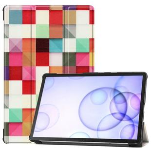 Colored Drawing Horizontal Flip Leather Case with Three-folding Holder & Sleep / Wake-up Function for Galaxy Tab S6 T860 / T865(Magic Cube)