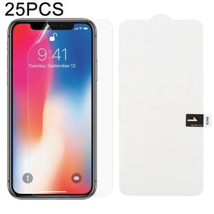 25 PCS Soft Hydrogel Film Full Cover Front Protector with Alcohol Cotton + Scratch Card for iPhone X / XS / 11 Pro