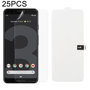 25 PCS Soft Hydrogel Film Full Cover Front Protector with Alcohol Cotton + Scratch Card for Google Pixel 3