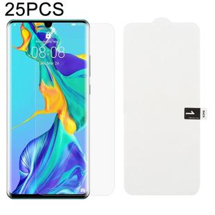 25 PCS Soft Hydrogel Film Full Cover Front Protector with Alcohol Cotton + Scratch Card for Huawei P30 Pro