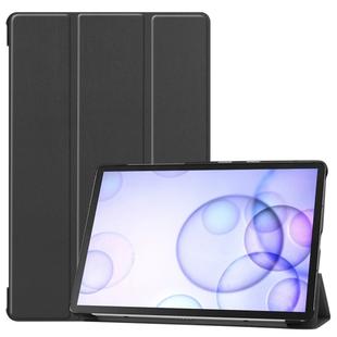 Custer Texture Horizontal Flip Leather Case with Three-folding Holder & Sleep / Wake-up Function for Galaxy Tab S6 T860 / T865(Black)