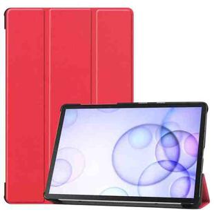 Custer Texture Horizontal Flip Leather Case with Three-folding Holder & Sleep / Wake-up Function for Galaxy Tab S6 T860 / T865(Red)