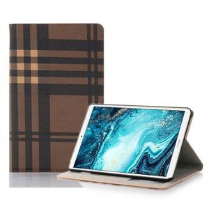Plaid Texture Horizontal Flip Leather Case with Holder & Card Slots & Wallet for Huawei MediaPad M6 8.4 2019(Coffee)