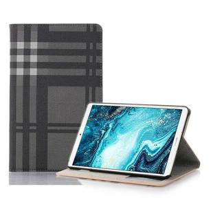 Plaid Texture Horizontal Flip Leather Case with Holder & Card Slots & Wallet for Huawei MediaPad M6 8.4 2019(Grey)