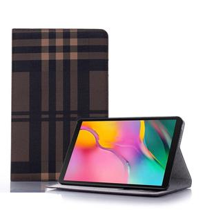 Plaid Texture Horizontal Flip Leather Case with Holder & Card Slots & Wallet for Galaxy Tab A 8.0 (2019) / T295(Coffee)