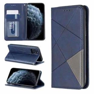 For iPhone 11 Pro Rhombus Texture Horizontal Flip Magnetic Leather Casewith Holder & Card Slots & Wallet (Blue)