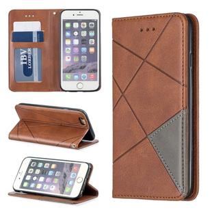 Rhombus Texture Horizontal Flip Magnetic Leather Case with Holder & Card Slots & Wallet For iPhone 6 & 6s(Brown)