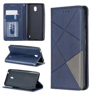 Rhombus Texture Horizontal Flip Magnetic Leather Case with Holder & Card Slots & Wallet For Nokia 1 Plus(Blue)