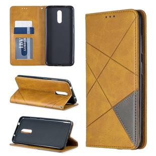 Rhombus Texture Horizontal Flip Magnetic Leather Case with Holder & Card Slots & Wallet For Nokia 3.2(Yellow)