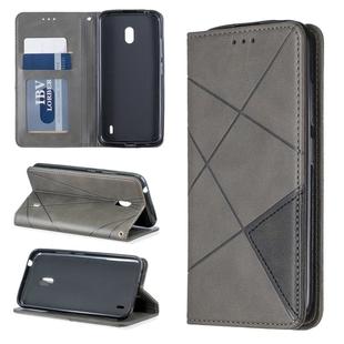 Rhombus Texture Horizontal Flip Magnetic Leather Case with Holder & Card Slots & Wallet For Nokia 2.2(Grey)