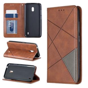 Rhombus Texture Horizontal Flip Magnetic Leather Case with Holder & Card Slots & Wallet For Nokia 2.2(Brown)